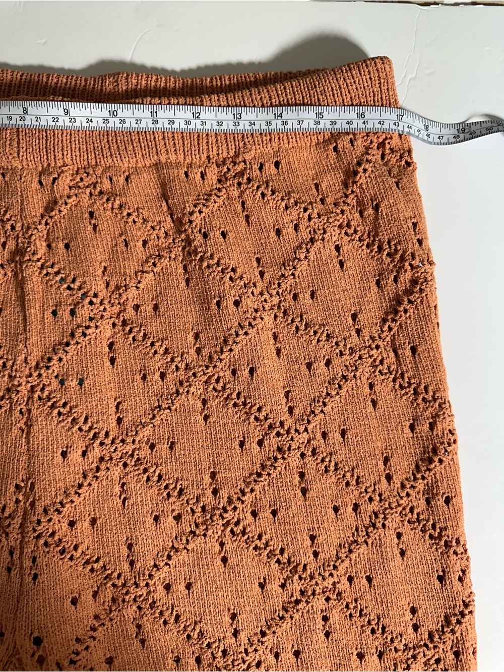 CUPSHE Crochet High-Waist Wide-Leg Pants - Rust Sz XL - Picture 7 of 10